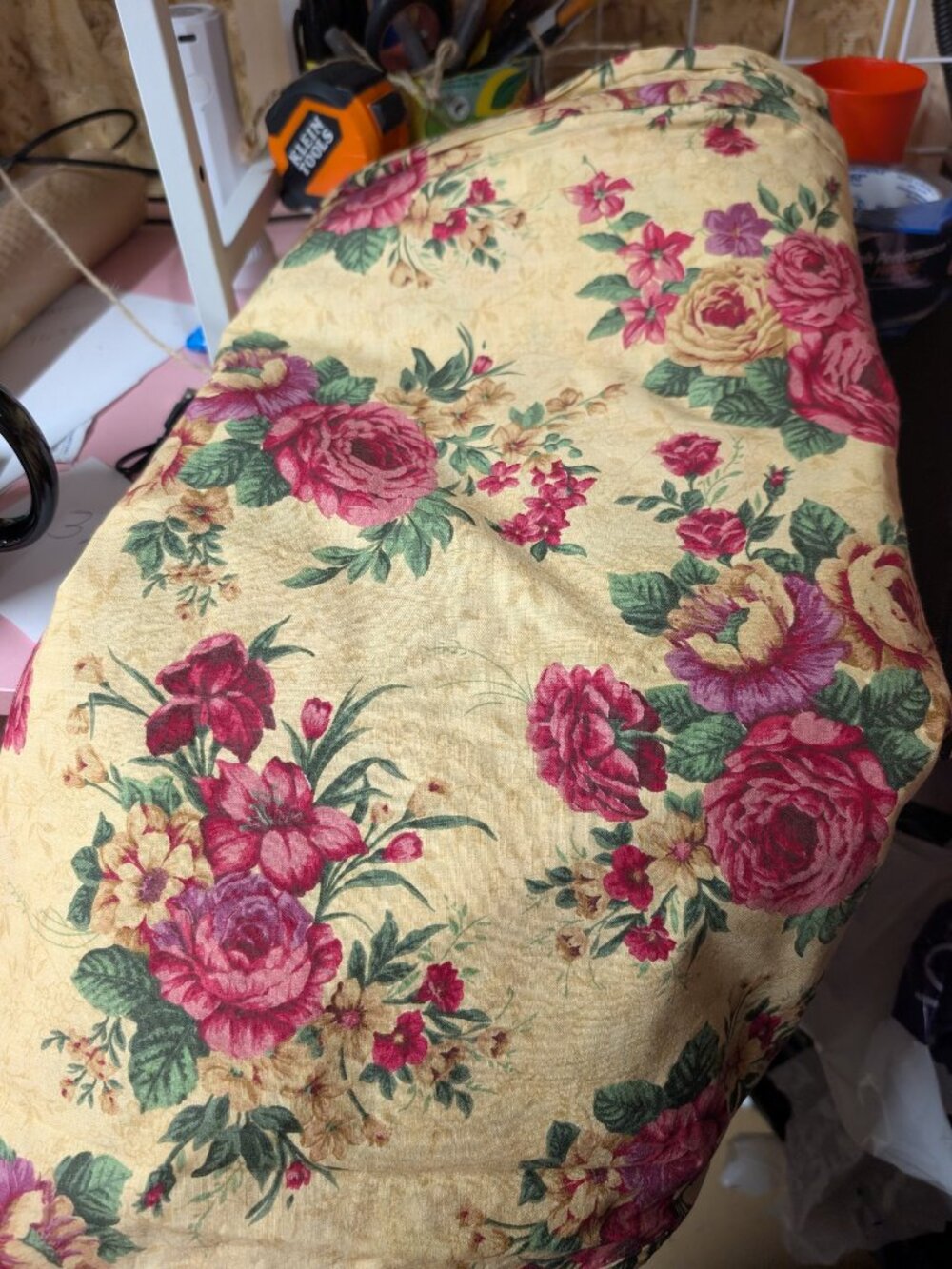 Floral Patterned Fabric with Roses Design - 6.5 Yards